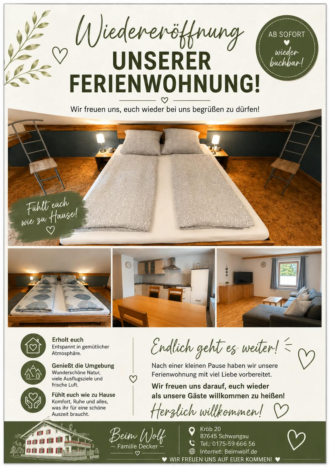 Ansicht der neuen Ferienwohnung